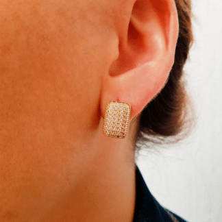 Argola Articulada Retangular Micro Zircônia