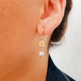 Argola Articulada Margarida e Perola