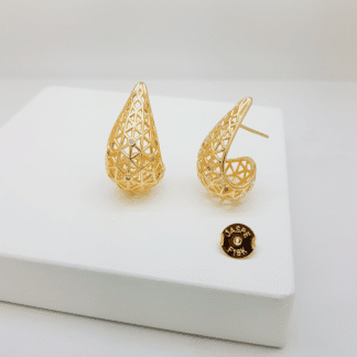 Brinco Gota Renda Italiana Com Zircônias