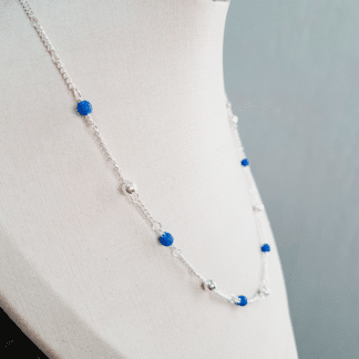 Corrente Prata 925 Com Pedra Lális-Lazúli