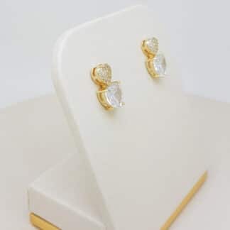 Conjunto Coração Pedra Cravejado