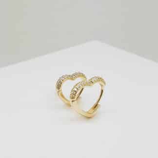 Argolas Articuladas Coração Cravejadas em Zircônias