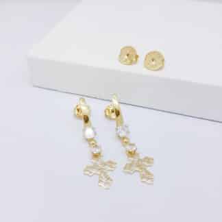 Brinco Cruz Zircônio Longo