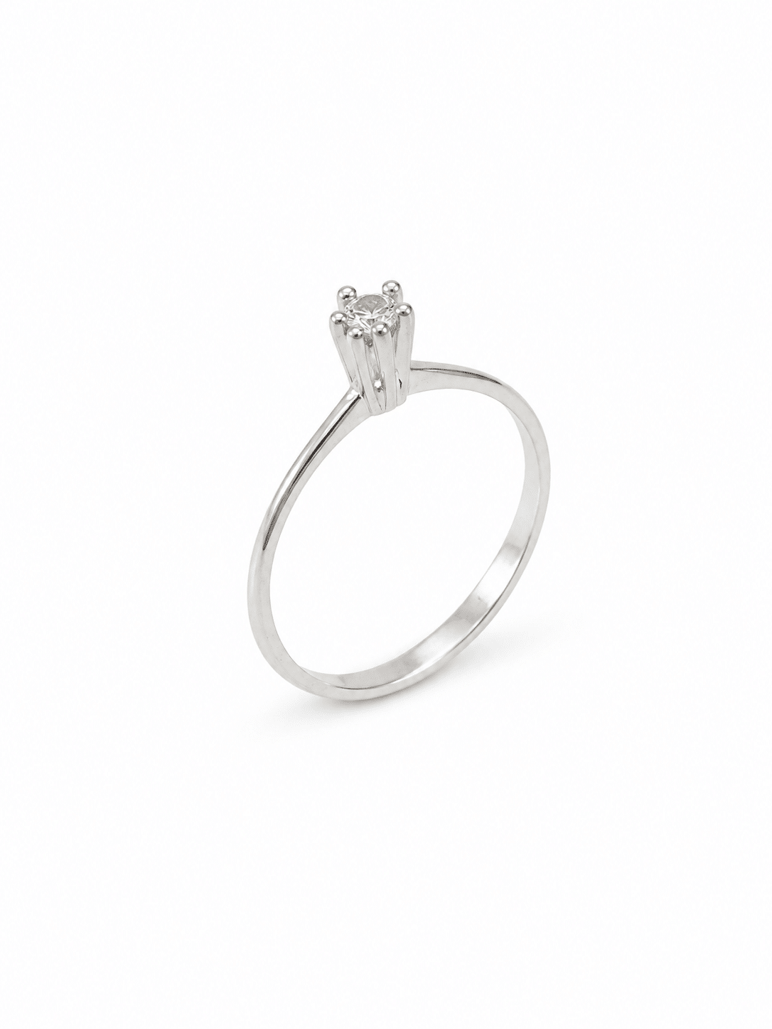 ANEL SOLITÁRIO ZIRCÔNIA 4MM PRATA - Imagem 2