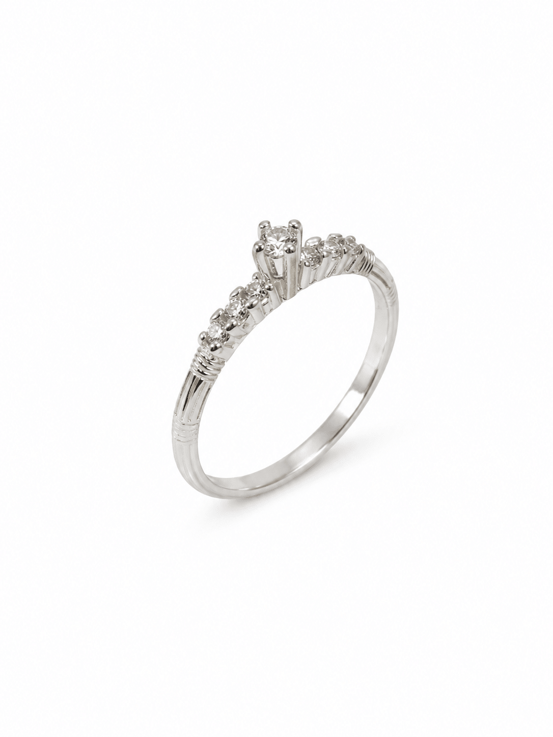ANEL SOLITÁRIO ZIRCÔNIA E MICROZIRCÔNIA 3MM PRATA - Imagem 2