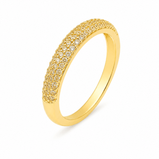 ANEL DOURADO TRIPLO CRAVEJADO