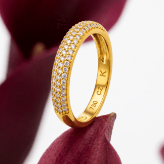 ANEL DOURADO TRIPLO CRAVEJADO