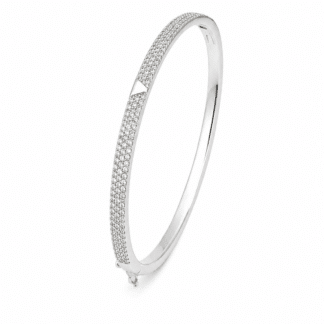 BRACELETE V CRAVEJADO BANHO DE PRATA PRATA