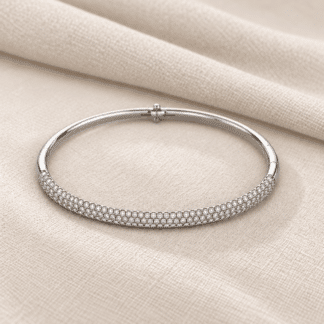 BRACELETE CRAVEJADO BANHO DE PRATA