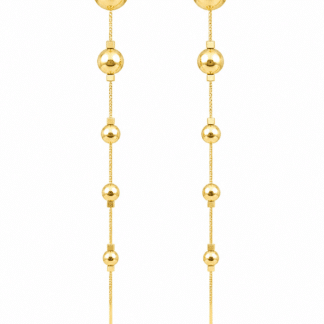 BRINCO DOURADO ESFERAS LONGO